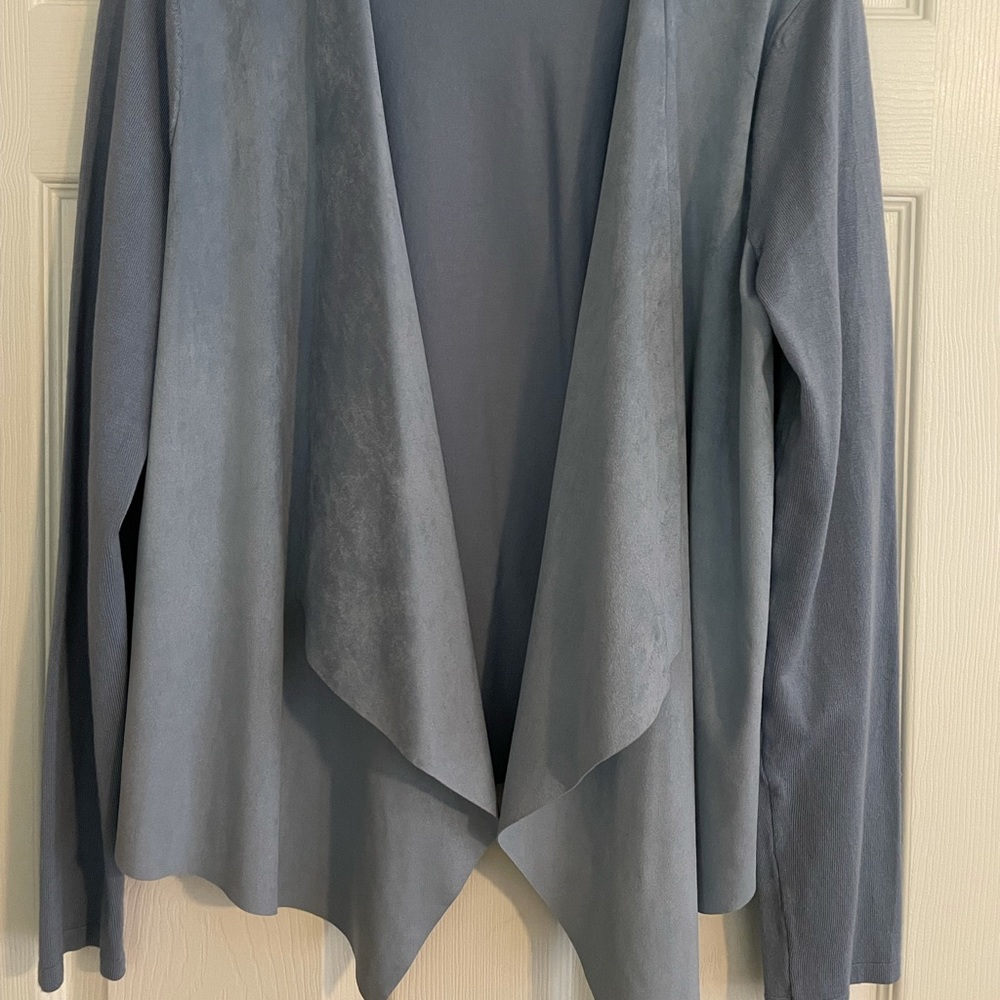 Faux Suede Draped Sweater/Jacket - INC size L
